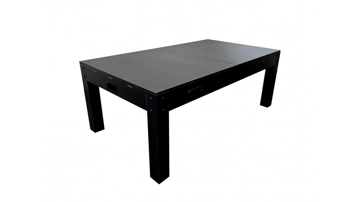 Table à Manger 7ft Multijeux 3-en-1: Billard, Air Hockey et Ping Pong Noir - Transformable pour Repas Conviviaux – Image 2