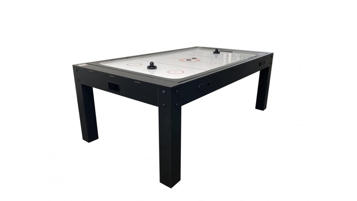 Table à Manger 7ft Multijeux 3-en-1: Billard, Air Hockey et Ping Pong Noir - Transformable pour Repas Conviviaux – Image 11