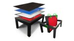 Table à Manger 7ft Multijeux 3-en-1: Billard, Air Hockey et Ping Pong Noir - Transformable pour Repas Conviviaux