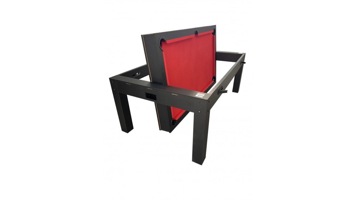 Table à Manger 7ft Multijeux 3-en-1: Billard, Air Hockey et Ping Pong Noir - Transformable pour Repas Conviviaux – Image 3