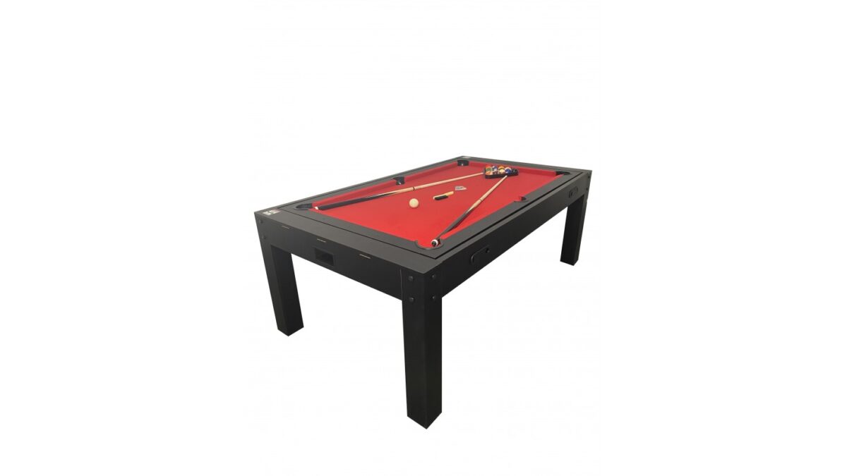 Table à Manger 7ft Multijeux 3-en-1: Billard, Air Hockey et Ping Pong Noir - Transformable pour Repas Conviviaux – Image 4