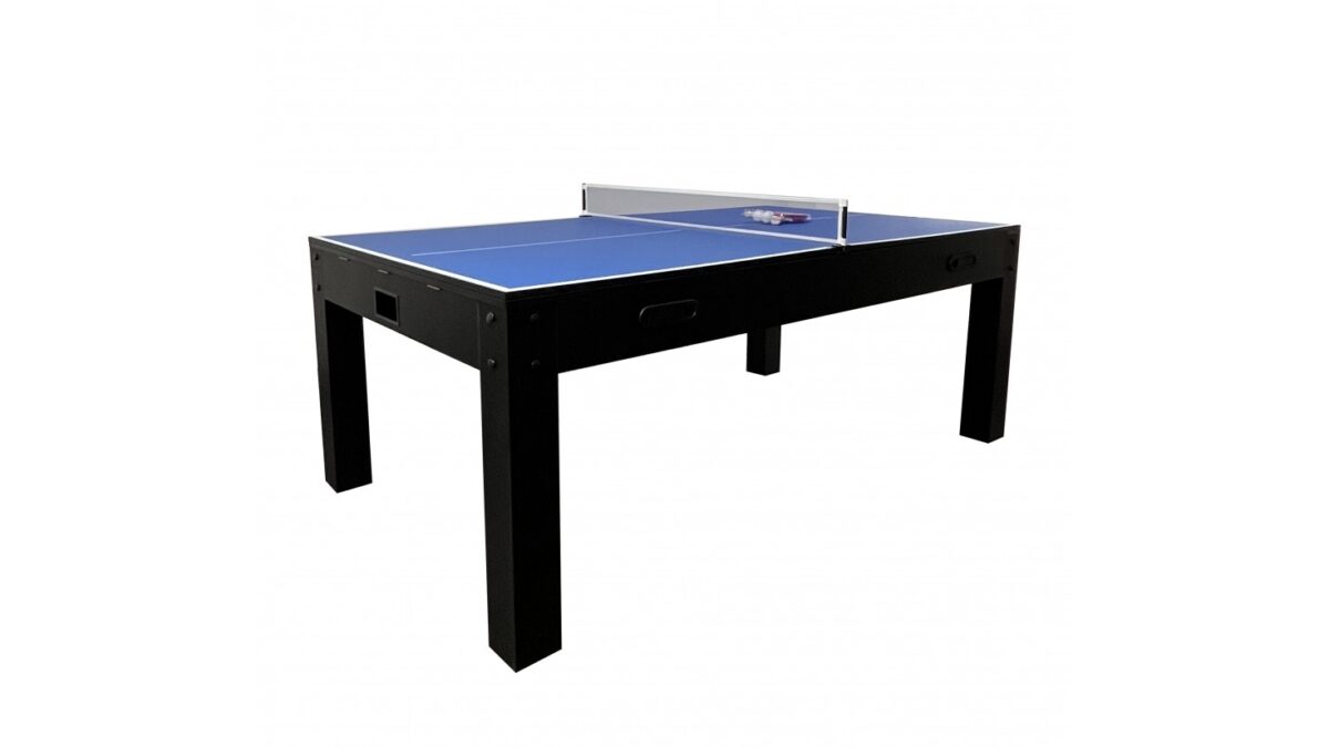 Table à Manger 7ft Multijeux 3-en-1: Billard, Air Hockey et Ping Pong Noir - Transformable pour Repas Conviviaux – Image 5