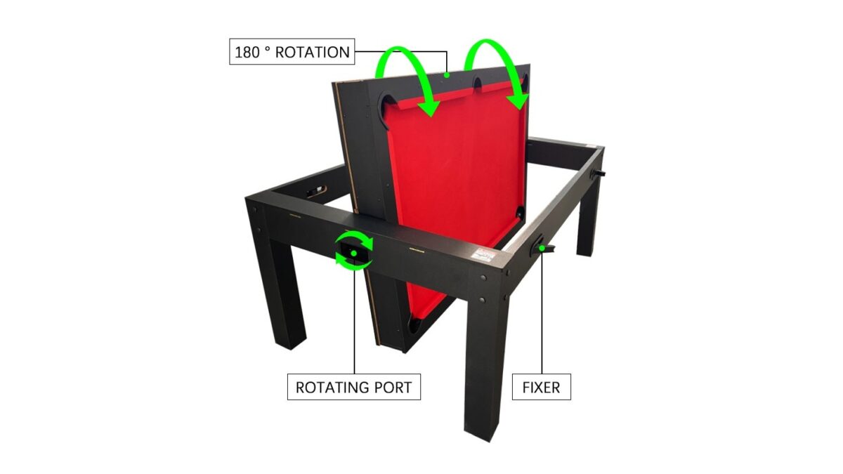 Table à Manger 7ft Multijeux 3-en-1: Billard, Air Hockey et Ping Pong Noir - Transformable pour Repas Conviviaux – Image 6