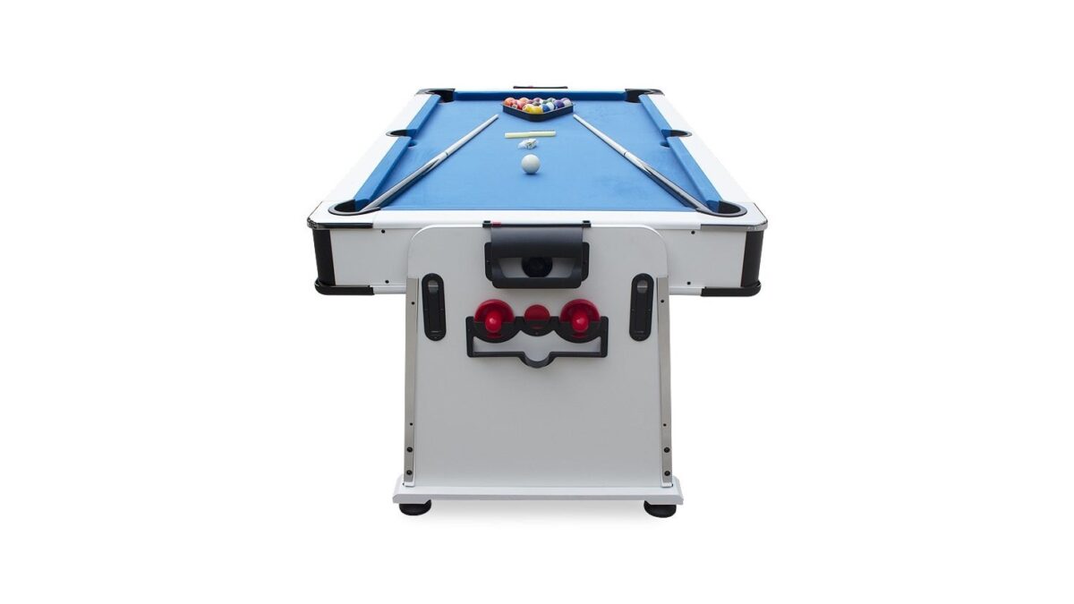 TABLE MULTI JEUX 7FT BILLARD AIR HOCKEY PING PONG BLANC – Image 4
