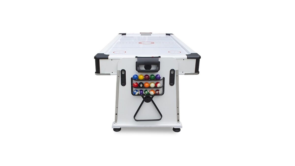 TABLE MULTI JEUX 7FT BILLARD AIR HOCKEY PING PONG BLANC – Image 7