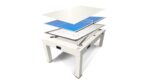 Table multifonction blanche 7FT : Billard, Hockey sur air, Ping Pong et Table à manger