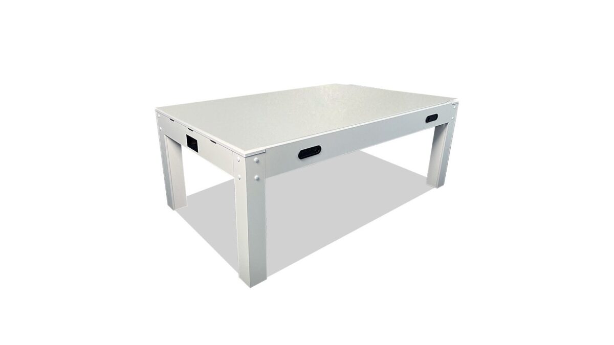 Table multifonction blanche 7FT : Billard, Hockey sur air, Ping Pong et Table à manger – Image 5