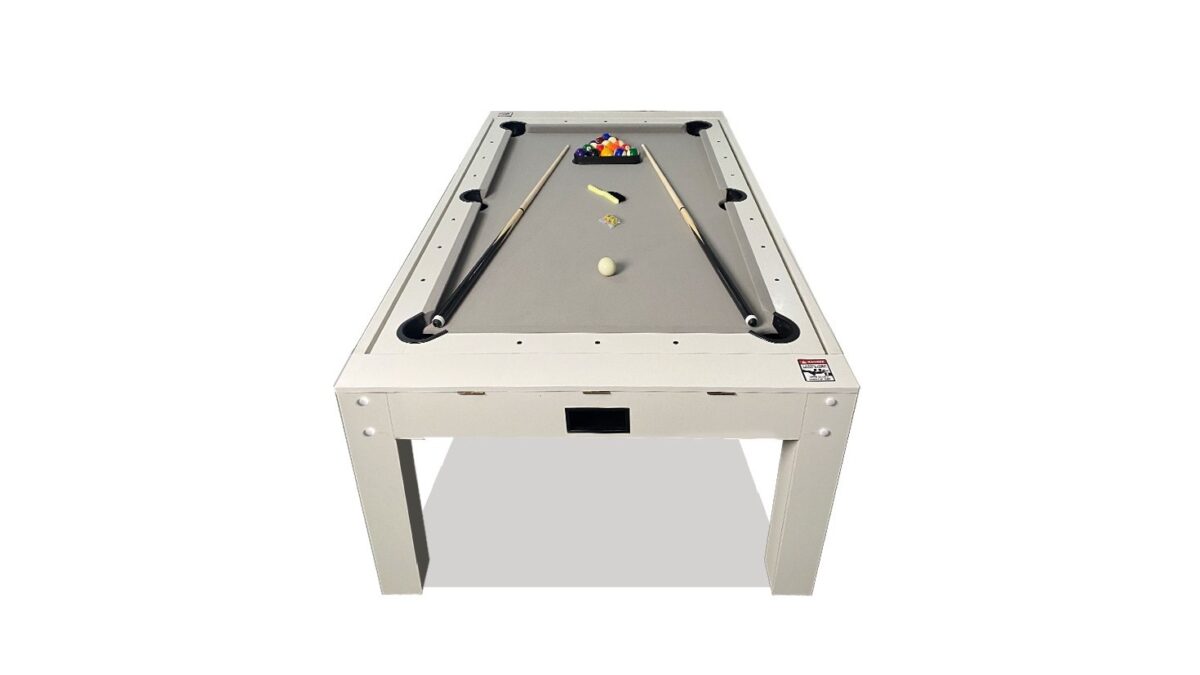 Table multifonction blanche 7FT : Billard, Hockey sur air, Ping Pong et Table à manger – Image 8